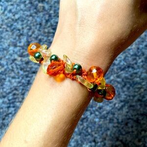 Handmade Orange Beaded Bracelet